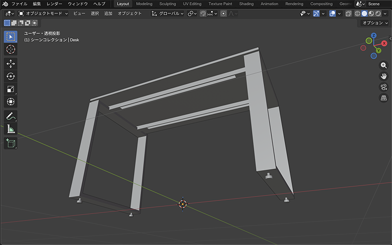 3Dオフィス用デスク 無料素材 Blender用 obj